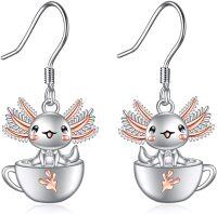 wholesale 925 Sterling Silver Angel Cup and Saucer Charm Dangle Earrings for Women Girls Gifts-axolotl