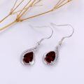 wholesale Sterling Silver 1 5ct Garnet Amethyst Blue Sapphire Drop Dangle Earrings-0-2