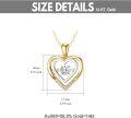 wholesale 14K Gold & Double Heart Moissanite Pendant Necklace for Women - 16-18 inch Chain Length-0-1