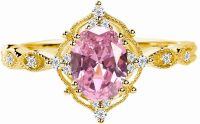 wholesale 925 Sterling Silver Pink Oval Rings Wholesale With Diamonds-J2:Tourmaline-October-G:Ruby-July-J1:Opal-October-F2:Alexandrite-June-F1:Moonstone-June