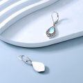 wholesale Sterling Silver Filigree Moonstone Teardrop Earrings for Women, Hypoallergenic Leverback Dangle Jewelry Gift-0-1