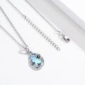 wholesale 925 Sterling Silver Moonstone Teardrop Pendant Necklace s for Women Girls-0-2