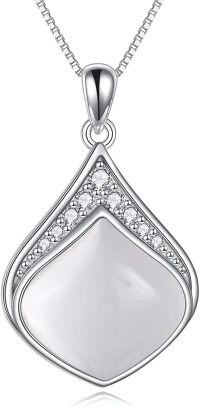 wholesale Sterling Silver Moonstone Lapis Larimar Moss Agate Teardrop Filigree Pendant-Clear Teardrop necklace-April birthstone