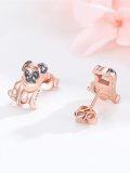 wholesale 925 Sterling Silver Rose Gold Pug Dog Stud Earrings for Women - Pet Lover Gift Ideas-0-2