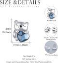 wholesale 925 Sterling Silver Bear Heart Stud Earrings - Cute Animal Design Hypoallergenic Gift for Women-0-1