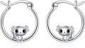 wholesale 925 Sterling Silver Adorable Axolotl Huggie Hoop Earrings for Women Girls  48x36mm-0-0
