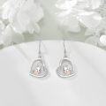 wholesale 925 Sterling Silver 925 Bunny in Heart Shape Dangle Earrings for Women and Girls-0-4