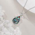 wholesale 925 Sterling Silver Abalone Shell Red Garnet Phoenix Pendant Necklace for Women-0-3