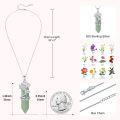 wholesale 925 Sterling Silver Green Aventurine Healing Crystal Poppy Flower Pendant Necklaces Gifts for Mom Girlfriends-0-5