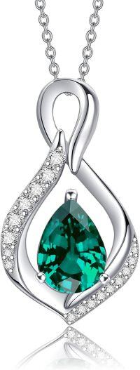 wholesale 925 Sterling Silver Infinity Teardrop Birthstone Necklace for Women Forever Love Jewelry Gift-05 May