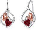 wholesale 925 Sterling Silver Strawberry Butterfly Drop Earrings for Women-0-0