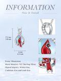 wholesale TOUPOP Cardinal Necklace For Women 925 Sterling Silver Cardinal Pendant Necklace With Moonstone Birthday Jewelry Gifts For Mom Friend -0-3