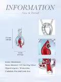 TOUPOP Sterling Silver Moonstone Cardinal Pendant Necklace-0-3