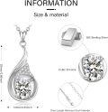 wholesale 925 Sterling Silver Teardrop Pendant with Cubic Zirconia I Love You Necklace for Women Gifts-0-2