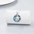 TOUPOP Sterling Silver Crystal Narwhal Necklace Tiny Whale Jewelry-0-3
