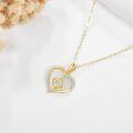 wholesale 14k Yellow Gold Heart Pendant With Lab Diamond Details And Heart Centerpiece Necklace-0-1
