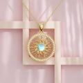 wholesale Gold 925 Sterling Silver Moonstone Compass Butterfly Dragonfly Bee Pendant Necklace for Women's Gifts-0-2