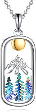 wholesale 925 Sterling Silver Mountain & Trees Pendant Necklace for Women - Christmas Gifts-0-0