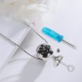 wholesale 925 Sterling Silver Tree of Life Cremation Jewelry Keepsake Pendant Necklace with Funnel and Screwdriver Tool Set for Ashes Memorial Gifts (Black)-0-2