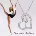 TOUPOP Sterling Silver Crystal Gymnast Necklace Gifts for Granddaughter Team USA Ballerina Sport Pendant-0-1