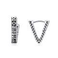 wholesale 925 Sterling Silver Black Viking Rune Hinged Hoop Earrings Norse Jewelry for Men Women-0-0