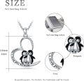 wholesale 925 Sterling Silver Penguin Heart Pendant Necklace for Women Gifts-0-3