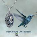 TOUPOP 925 Sterling Silver Hummingbird Urn Necklace For Ashes Memorial Keepsake Pendant-0-5