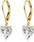 wholesale 14K Yellow Gold Moissanite Lever-Back Drop Earrings, Brilliant Dangle Jewelry for Women, Gift Box-0-0