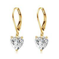 wholesale 14K Yellow Gold Moissanite Lever-Back Drop Earrings, Brilliant Dangle Jewelry for Women, Gift Box-01-Yellow Gold