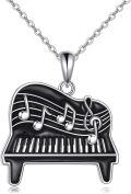 wholesale 925 Sterling Silver Piano Pendant Necklace Music Instrument s for Women-0-0
