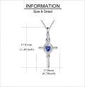 wholesale 925 Sterling Silver Birthstone Cross Pendant Necklace for Women-0-3