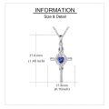 wholesale 925 Sterling Silver Birthstone Cross Pendant Necklace for Women-0-3