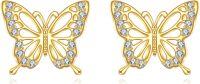 wholesale 14K Gold Butterfly Stud Earrings with Cubic Zirconia Accents for Women-Butterfly