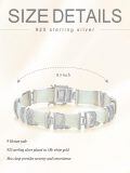 wholesale 925 Sterling Silver Green Jade Link Bracelet Wholesale With Intricate Clasp Design-0-14