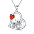 wholesale 925 Sterling Silver Mom Heart Shape Animal Pendant Necklaces for Women Girls Family Love Gift-0-54