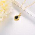 wholesale Gold-Plated 925 Sterling Silver Black Onyx and Opal Bohemian Pendant Necklace-0-3