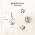 wholesale 925 Sterling Silver Corgi Dog Circle Drop Earrings Gifts for Women-0-2