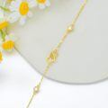 wholesale 14k Gold Double Heart Moissanite Bezel Set Chain Bracelet-0-4