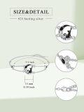 wholesale 925 Sterling Silver Black Onyx Adjustable Bracelet with Moon and Cat Design-0-1