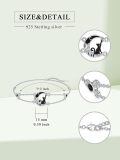 wholesale 925 Sterling Silver Black Onyx Adjustable Bracelet with Moon and Cat Design-0-1
