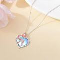 wholesale 925 Sterling Silver Heart-Shaped Photo Frame Rose Gold Flower Pendant Necklace with Cubic Zirconia Stones and Chain - 3D Family Love Gift for Mom/Dad-0-3
