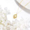 wholesale 14K Gold Cubic Zirconia Twisted Circle Pendant Necklaces for Women Gifts-0-3