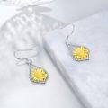 wholesale 925 Sterling Silver Sunflower Teardrop Dangle Earrings for Women Mother's Day Gift-0-4