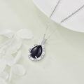 wholesale Sterling Silver Lapis Moonstone Moss Agate Larimar Onyx Cubic Zirconia Pendant Necklace-0-3
