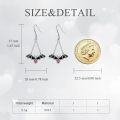 wholesale 925 Sterling Silver Bat Drop Earrings with Red Crystal Accents for Women and Girls-0-4