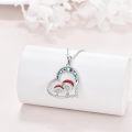 wholesale 925 Sterling Silver Red Mushroom Moon Star Pendant Necklace for Women-0-3