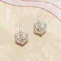 wholesale 925 Sterling Silver Heart Celtic Knot Leverback Drop Earrings with Cubic Zirconia Accents-0-3