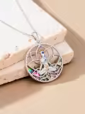 TOUPOP Sterling Silver Chakra Necklace with Stone Pendant for Women-0-1