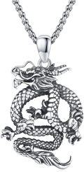 wholesale 925 Sterling Silver Dragon Yin Yang Pendant Necklace for Men Women Gifts-0-0