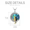 TOUPOP Sterling Silver Abalone Celtic Cat On Moon Necklace-0-5